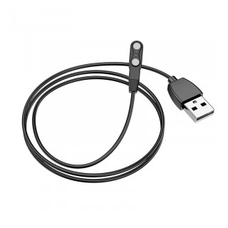 Φορτιστής Hoco για 2 pin - 4.0mm για Smartwatch και Smartband Μαύρο