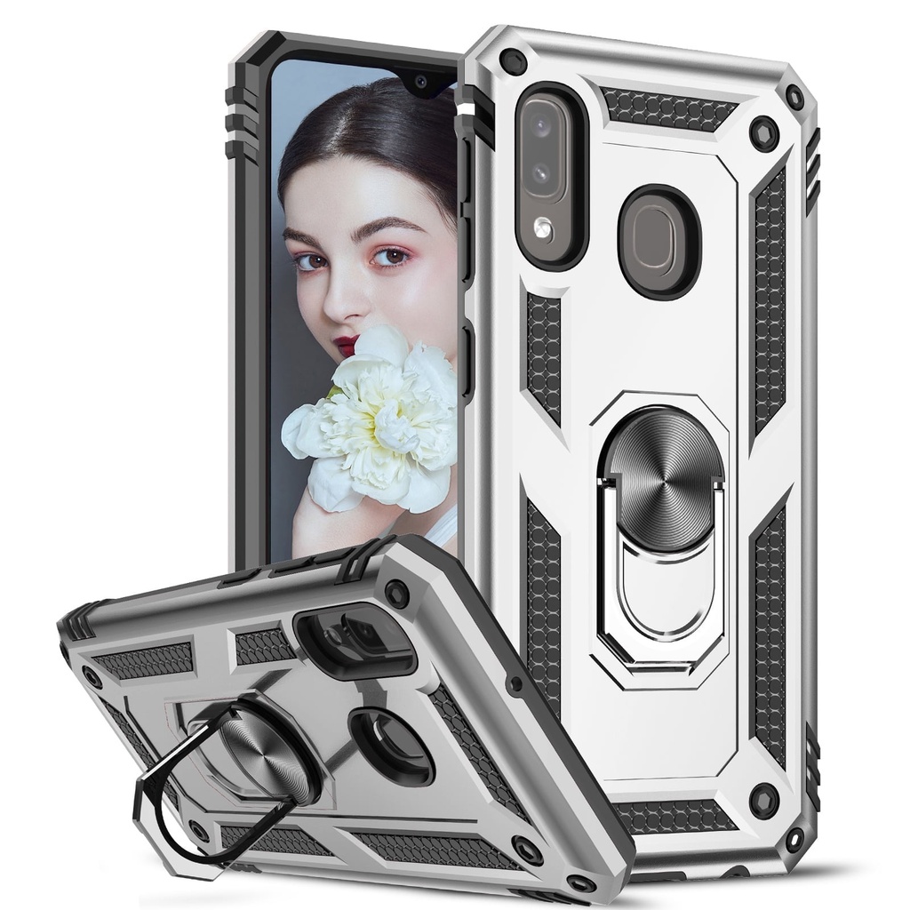 Θήκη Hybrid Shockproof Armor Case 360 Degree Metal Rotating Ring Car Mount Holder για Samsung Galaxy A20