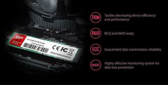 Silicon Power A55 SSD 128GB τύπου M.2 με σύνδεση SATA III SP128GBSS3A55M28