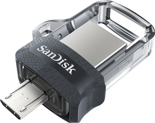Sandisk Ultra Dual Drive M3.0 64GB USB 3.0 Stick με σύνδεση USB-A &amp; micro USB-B Μαύρο