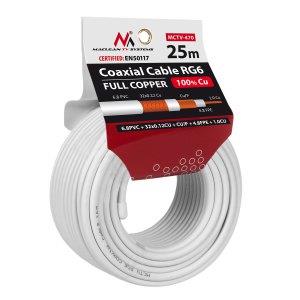 Maclean MCTV-470 coaxial cable 25 m RG-6/U White
