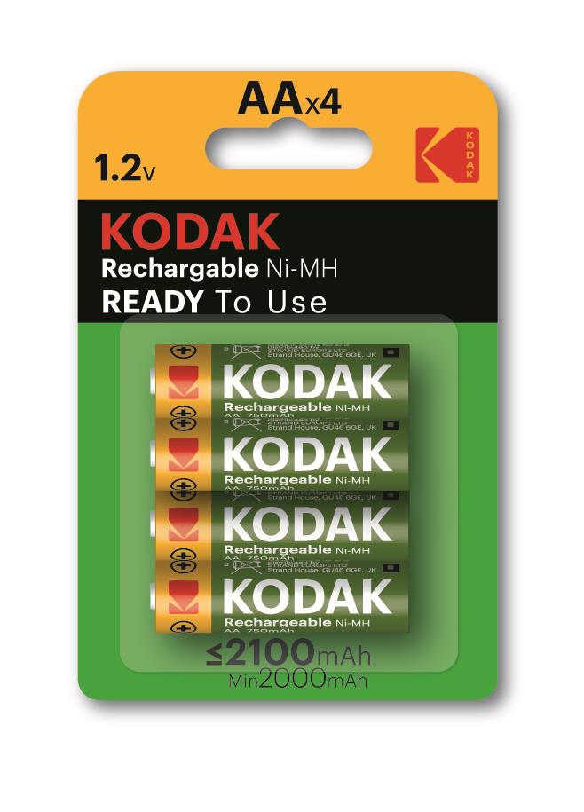 Kodak pre-charged (ready-to-use) rechargeable Ni-MH AA battery 2100 mAh (4 pack)
