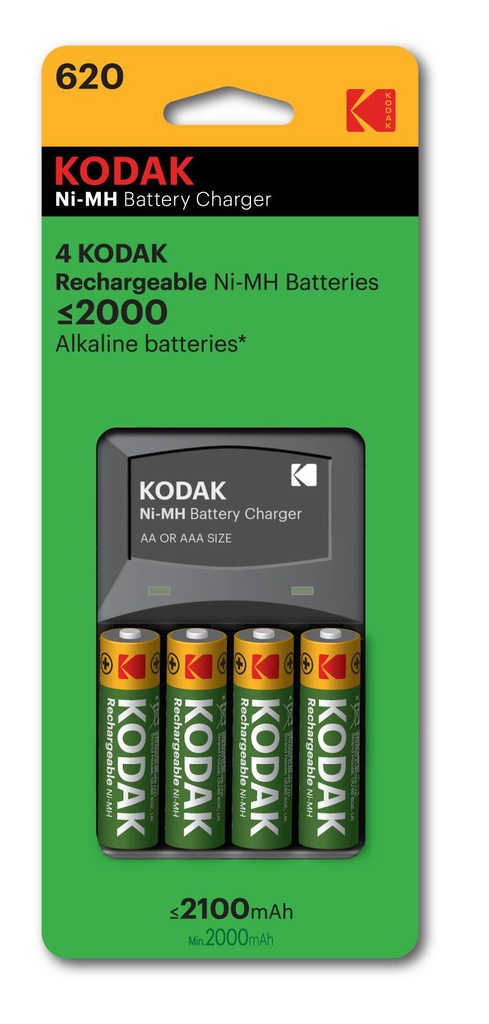 Kodak Charger K620-E + 4 Rechargeable Batteries 2100 mAh