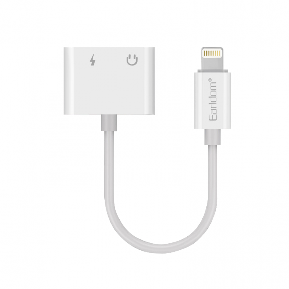 Earldom Adapter ЕТ-ОТ33, Lightning to 2 x Lightning F, 13cm, White - 40017