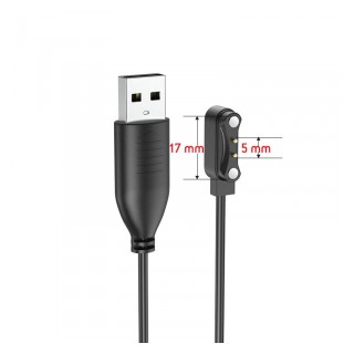 Φορτιστής Hoco για Y5/Y6/Y7 Smart watch με 2 pin 5mm Μαύρο