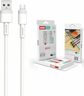 XO NB-Q166 Fast Charging USB 2.0 to micro USB Cable Λευκό 1m