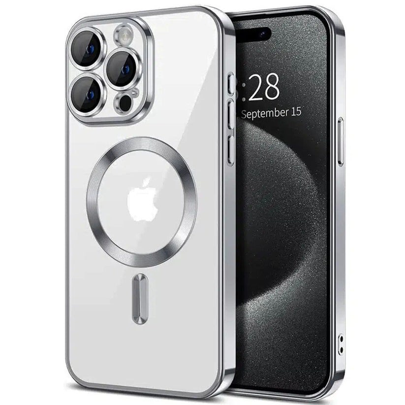 Θήκη Σιλικόνης Apple iPhone 13 Pro Διάφανη-Chrome Magsafe