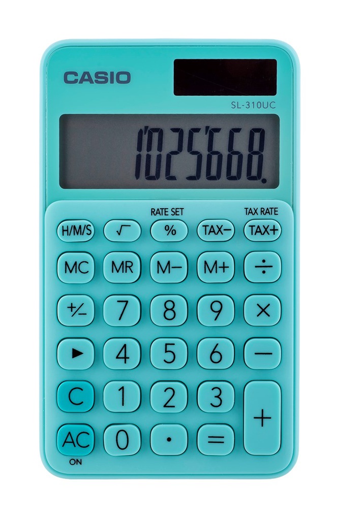 Casio SL-310UC Αριθμομηχανή Λογιστική Τσέπης 10 Ψηφίων σε Πράσινο Χρώμα