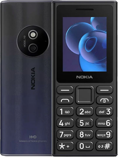 Nokia 110 (2024) Dual SIM Κινητό με Κουμπιά (Ελληνικό Μενού) Μαύρο