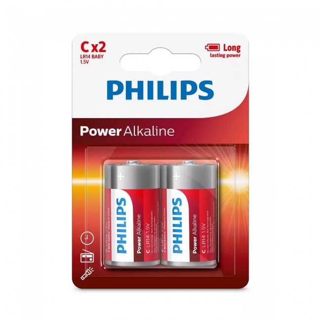 Philips Power Αλκαλικές Μπαταρίες C 1.5V 2τμχ (LR14P2B/10)