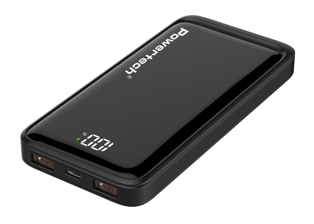 Powertech PT-1326 Power Bank 10000mAh 22.5W με 2 Θύρες USB-A και Θύρα USB-C Power Delivery / Quick Charge 3.0 Μαύρο