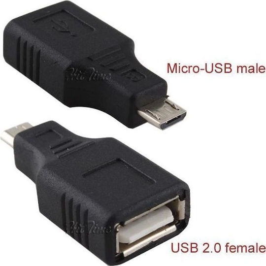 Powertech Μετατροπέας micro USB male σε USB-A female 1τμχ CAB-U029