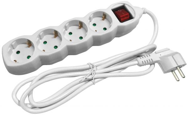 Entac Πολύπριζο 4 Θέσεων με Διακόπτη 3x1.5mm 1.5m