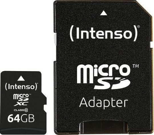 Intenso microSDXC 64GB Class 10 High Speed με αντάπτορα