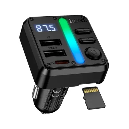 Hoco E89 Πομπός Fm Αυτοκινήτου Bt 2usb/1τύπος-c 45w/3a Pd Qc Μαύρο Μαύρο