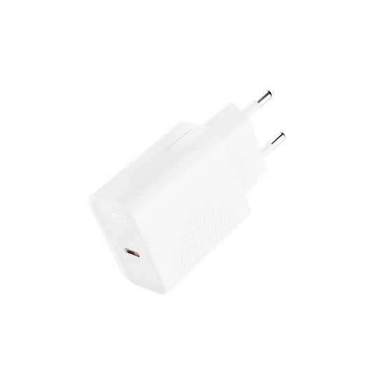 XO Φορτιστής με Θύρα USB-C 30W Power Delivery Λευκός (L162)