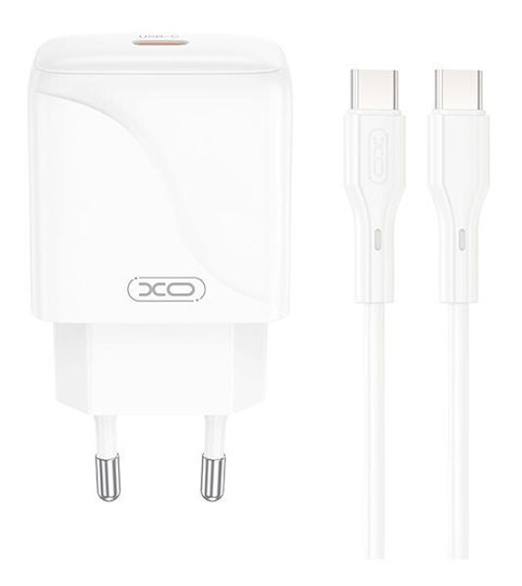 XO Φορτιστής με Θύρα USB-C και Καλώδιο USB-C - USB-C 20W Power Delivery / Quick Charge 3.0 Λευκός (L141)