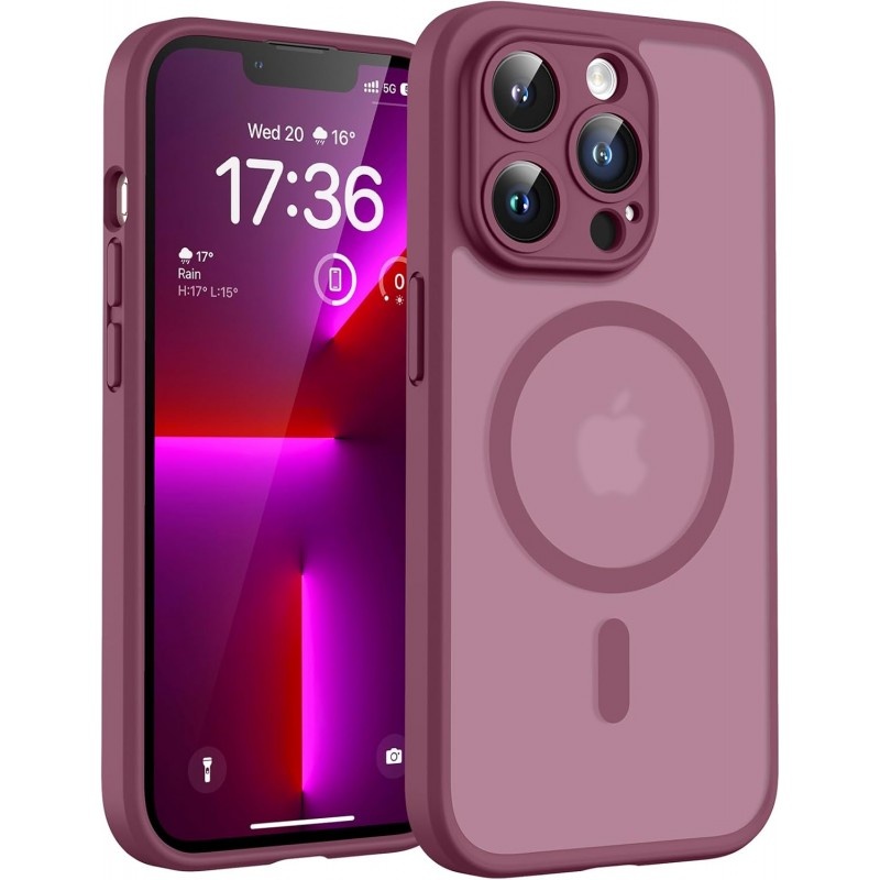 Θήκη Back Cover Electro Magsafe Ημιδιαφανή Για Apple iPhone 16 Pro 5G 6,3" Μπορντό
