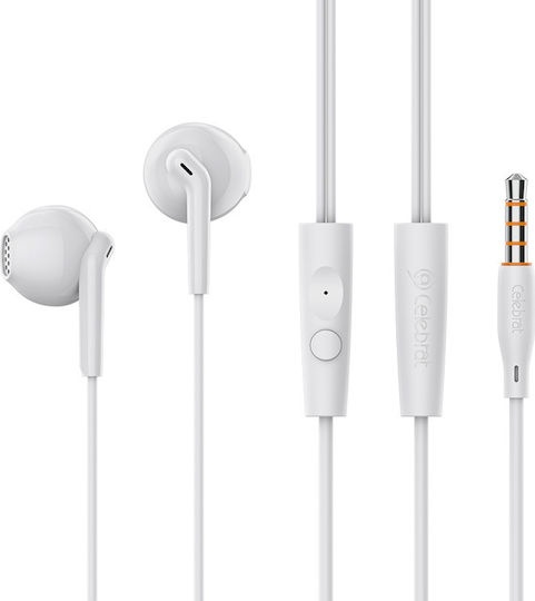 Celebrat G34-WH In-ear Handsfree Ακουστικά με Βύσμα 3.5mm Λευκό