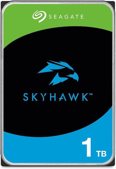 Seagate SkyHawk 1TB HDD Σκληρός Δίσκος 3.5" SATA III 5400rpm με 256MB Cache για Desktop / Καταγραφικό ST1000VX013