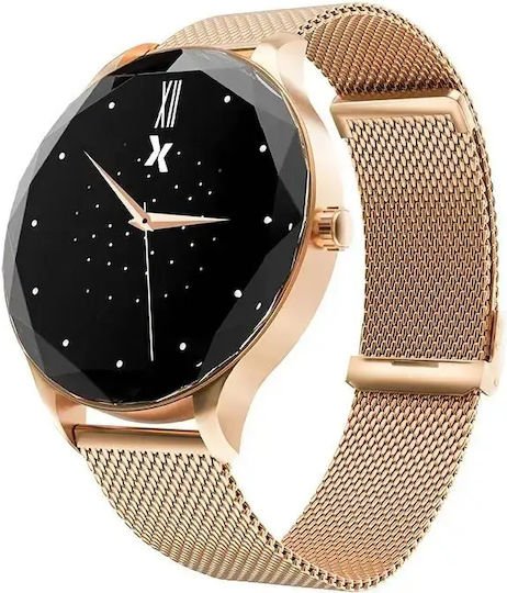 MaxCom FW52 Stainless Steel 44mm Smartwatch με Παλμογράφο (Χρυσό)