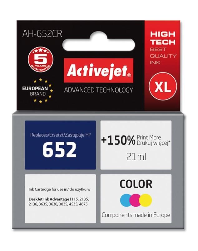 Activejet hp652 ink F6V24AE ( AH-652CR)