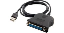[5908214357154] 4World Adapter USB [M] > LPT Parallel Port DB25 [F], 1.15m, black, 24M