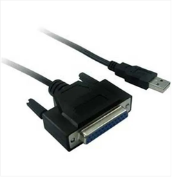 [5908214357154] 4World Adapter USB [M] > LPT Parallel Port DB25 [F], 1.15m, black, 24M