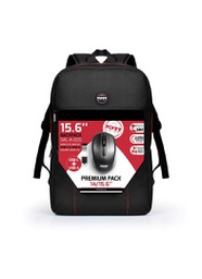 [3567045019017] Port Designs 501901 Premium 14/15.6&quot; Laptop Backpack with Wireless Mouse, black