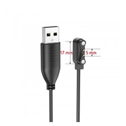 [6931474760838] Φορτιστής Hoco για Y5/Y6/Y7 Smart watch με 2 pin 5mm Μαύρο