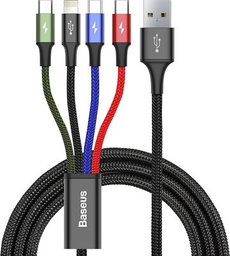 [6953156278493] Baseus Rapid Series Braided USB to Lightning / Type-C / micro USB Cable 3.5A Πολύχρωμο 1.2m (CA1T4-B01)