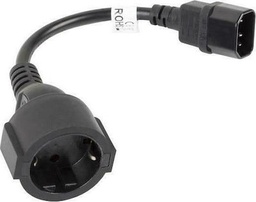 [5901969409871] Lanberg Schuko - IEC C14 Cable 0.18m Μαύρο (CA-C14E-10CC-0018-BK)