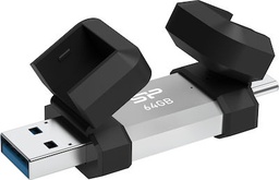 [4713436155560] Silicon Power C51 64GB USB 3.2 Stick με σύνδεση USB-A &amp; USB-C Ασημί