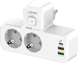 [6933138601822] Ldnio Πολύπριζο 2 Θέσεων με 2 USB-A, 2 USB-C και Διακόπτη