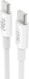 [6975837585782] XO NB-Q298 Καλώδιο Φόρτισης &amp; Μεταφοράς Δεδομένων Type-C σε Type-C 240W Λευκό 1m
