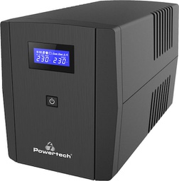 [5210131097175] POWERTECH UPS Line Interactive PT-1296 με οθόνη, 1100VA, 600W, 2x Schuko