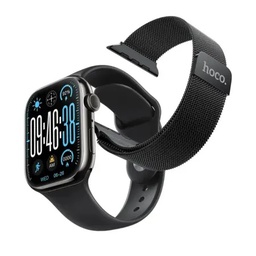[6942007675277] Smartwatch Hoco Y42 με Παλμογράφο Δυνατότητα Κλήσεων και Δεύτερο Λουράκι (Μαύρο)