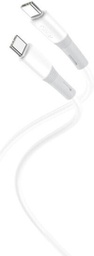 [6920680833504] XO USB 2.0 Cable USB-C male - USB-C 60W Λευκό 1m