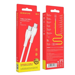 [6931474751676] Καλώδιο Borofone BX51 Triumph USB-C σε USB-C 60W Λευκό 1m
