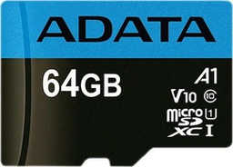 [4713218461933] Adata Premier microSDXC 64GB U1 V10 A1 UHS-I 85MB/s με αντάπτορα